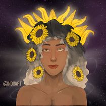 Sun. Traditional illustration, Drawing, Digital Illustration, Portrait Drawing, Digital Drawing, and Digital Painting project by Ingrid Alkimim - 05.18.2021