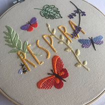 Meu projeto do curso: Técnicas básicas para bordado de letras. Embroider project by Carolina de Melo Conti - 05.21.2021