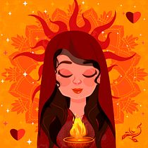 Ilustración vectorial con estilo: Fuego de Amor. Un proyecto de Ilustración tradicional, Ilustración vectorial, Dibujo, Diseño para Redes Sociales y Bellas Artes de Diana Agudelo - 22.05.2021