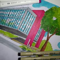 Meu projeto do curso: Ilustração arquitetônica: humanize o desenho de um espaço. Un projet de Design , Architecture, Pa, sagisme et Illustration architecturale de Mariana Ciel - 20.05.2021
