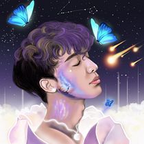 The Blooming Mystic (self portrait). Traditional illustration, Drawing, Digital Illustration, Portrait Drawing, Digital Drawing, and Digital Painting project by Dipmol Bumzon - 05.17.2021