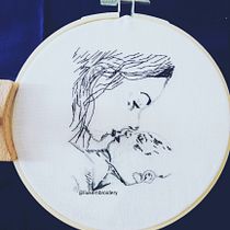 Mi Proyecto del curso: Creación de retratos bordados : Dia de las Madres . Embroider project by Evelin Moreno Murillo - 05.08.2021