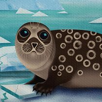 Mein Kursprojekt: Tierweltillustration für Kinderbücher - Die Ringelrobbe. Un progetto di Illustrazione vettoriale, Illustrazione digitale e Illustrazione infantile di karina_smiller - 23.05.2021