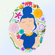 Mi Proyecto del curso: Retrato ilustrado con elementos botánicos. Un progetto di Illustrazione tradizionale, Illustrazione digitale, Illustrazione botanica e Disegno digitale di stephanydenis_fg - 20.05.2021