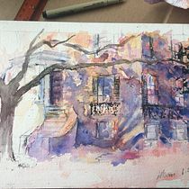 My project in Architectural Sketching with Watercolor and Ink course. Sketching, Drawing, Watercolor Painting, Architectural Illustration, Sketchbook & Ink Illustration project by stefaniehopen - 05.16.2021