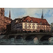 My project in Architectural Sketching with Watercolor and Ink course. Sketching, Drawing, Watercolor Painting, Architectural Illustration, Sketchbook & Ink Illustration project by Pirjo Ristola - 05.22.2021