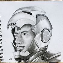 Mi Proyecto del curso: Retrato realista con lápiz de grafito, realicé a Iron Man. Traditional illustration, Fine Arts, Sketching, Pencil Drawing, Drawing, Portrait Drawing, Realistic Drawing, Artistic Drawing, and Figure Drawing project by Mariana Salinas Alvarez - 04.18.2021