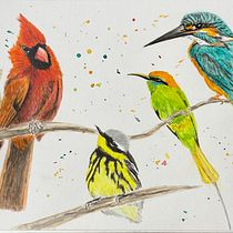 My project in Artistic Watercolor Techniques for Illustrating Birds course. Traditional illustration, Watercolor Painting, Realistic Drawing, and Naturalistic Illustration project by chlmcolby - 05.24.2021