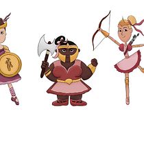 Bailarinas guerreras. Traditional illustration, Character Design, Digital Illustration, and Children's Illustration project by colordrops - 05.25.2021