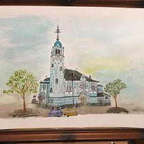 My final project in Architectural Sketching with Watercolour and Ink course with Alex Hillkurtz. Sketching, Drawing, Watercolor Painting, Sketchbook, Ink Illustration, and Architectural Illustration project by Irina Evans - 05.25.2021