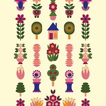 My Textile Pattern Design - Modern Folk Art. Un projet de Conception de produits, Création de motifs , et Estampe de Frances - 26.05.2021