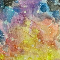 My project in Modern Watercolor Techniques course: galaxy and jelly fish. Un progetto di Pittura ad acquerello di voorrecht - 26.05.2021