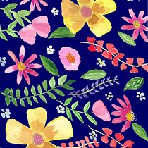 My project in Vibrant Floral Patterns with Watercolors course. Traditional illustration, Pattern Design, Watercolor Painting, and Botanical Illustration project by Angela Patterson - 05.27.2021