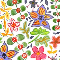 My project in Vibrant Floral Patterns with Watercolors course. Traditional illustration, Pattern Design, Watercolor Painting, and Botanical Illustration project by fiona_tan - 05.18.2021