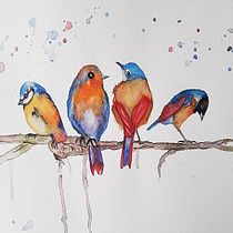 Mi Proyecto del curso: Pajaritos. Traditional illustration, Watercolor Painting, Realistic Drawing, and Naturalistic Illustration project by JOVI CÁRDENAS BENAVIDES - 05.26.2021