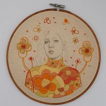 Mi Proyecto del curso: Estampación y bordado de retratos realistas. Embroider, and Fiber Arts project by Isabel Cristina Rengifo T. - 05.28.2021