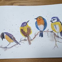 My project in Artistic Watercolor Techniques for Illustrating Birds course. Traditional illustration, Watercolor Painting, Realistic Drawing, and Naturalistic Illustration project by Nancy Einfeld - 06.05.2021
