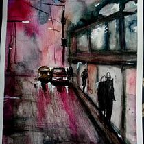 Mi Proyecto del curso: Noche lluviosa . Un projet de Beaux Arts, Aquarelle, Illustration architecturale et Illustration traditionnelle de Victor Manuel Muñoz Guerra - 26.05.2021