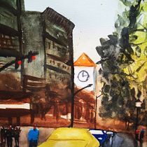 Meu projeto do curso: Paisagens urbanas em aquarela. Un projet de Beaux Arts, Aquarelle et Illustration architecturale de Victor Mateus - 29.05.2021