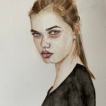 Mi Proyecto del curso: Retrato en acuarela a partir de una fotografía. Traditional illustration, Watercolor Painting, and Portrait Drawing project by Ninoska Gonzàlez Cova - 05.29.2021
