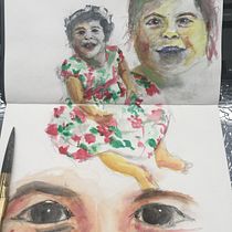 Meu projeto do curso: Caderno de retratos em aquarela. Painting, Watercolor Painting, Portrait Drawing, and Sketchbook project by Eduardo Sao Marcos - 05.29.2021