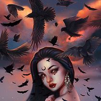 Raven Thoughts by Bewitchink. Traditional illustration, Drawing, Digital Illustration, Portrait Drawing, Digital Drawing, and Digital Painting project by Inga Krasovska - 05.31.2021