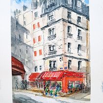 My project in Architectural Sketching with Watercolor and Ink course. Sketching, Drawing, Watercolor Painting, Architectural Illustration, Sketchbook & Ink Illustration project by Esther Middel - 05.31.2021