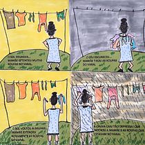 Meu projeto do curso: Quadrinhos ilustrados: OBSERVANDO A MAMÃE  histórias para além da tela. Fine Arts, Comic, Drawing, Stor, telling, Stor, and board project by Fabia de oliveira santos Oliveira - 05.29.2021