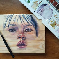 Mi Proyecto del curso: Acuarela sobre madera. Traditional illustration, Fine Arts, and Watercolor Painting project by Fátima Parras - 06.01.2021