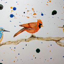 Mi Proyecto del curso: Acuarela artística para ilustración de aves. Traditional illustration, Watercolor Painting, Realistic Drawing, and Naturalistic Illustration project by Claudia Caro Fernández - 06.02.2021