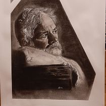 My project in Artistic Charcoal Portraiture: Creating Atmosphere course. Ilustração tradicional, Artes plásticas, Desenho, Desenho de retrato, Desenho realista, e Desenho artístico projeto de Karla - 01.05.2021