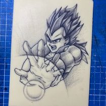 Vegeta y una flor. Un progetto di Design di tatuaggi di Luis Robledo - 02.06.2021