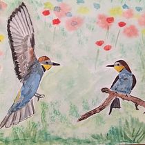 My project in Artistic Watercolor Techniques for Illustrating Birds course. Traditional illustration, Watercolor Painting, Realistic Drawing, and Naturalistic Illustration project by Annamária Nevelős - 06.04.2021