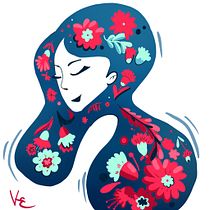 My project in Illustrated portraits with botanical elements course. Un progetto di Illustrazione tradizionale, Illustrazione digitale, Illustrazione botanica e Disegno digitale di Катя Карпова - 02.06.2021
