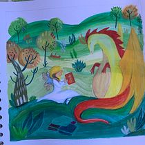 Fatapinta. Ilustração tradicional, Colagem, Desenho a lápis, Ilustração infantil, Narrativa, e Pintura guache projeto de Alessia Meini - 04.06.2021