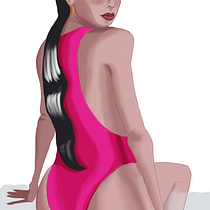Meu projeto do curso: Ilustração de uma pin-up com técnicas tradicionais. Traditional illustration, Digital Drawing, and Digital Painting project by hololow - 06.05.2021