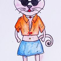 World of Indian Snacks and Cats. Design, Traditional illustration, Fine Arts, Painting, Creativit, Creating with Kids, and Sketchbook project by swati singh - 06.06.2021