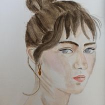 My project in Watercolor Portrait from a Photo course. Traditional illustration, Watercolor Painting, and Portrait Drawing project by lara.klossek - 06.06.2021