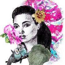 My project in Portrait Illustration with Analog and Digital Techniques course. Un progetto di Illustrazione tradizionale, Disegno a matita, Disegno, Illustrazione digitale, Pittura ad acquerello, Disegno di ritratti e Disegno realistico di Sandra Flickstein - 06.06.2021