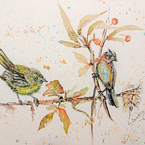Mi Proyecto del curso: Acuarela artística para ilustración de aves. Traditional illustration, Watercolor Painting, Realistic Drawing, and Naturalistic Illustration project by Liliana Donato - 06.07.2021