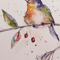 Meu projeto do curso: Técnicas expressivas de aquarela para ilustração de pássaros. Traditional illustration, Watercolor Painting, Realistic Drawing, and Naturalistic Illustration project by valeriaiasbech - 06.08.2021