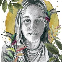 Mi Proyecto del curso: Ilustración de retrato con técnicas analógicas y digitales. Un progetto di Illustrazione tradizionale, Disegno a matita, Disegno, Illustrazione digitale, Pittura ad acquerello, Disegno di ritratti e Disegno realistico di tiazuritxu - 08.06.2021