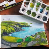 A place i want to visit - Malerisches Skizzenbuch mit Gouache . Un progetto di Illustrazione tradizionale, Bozzetti, Disegno, Illustrazione architettonica, Sketchbook e Pittura gouache di Anica W. - 08.06.2021