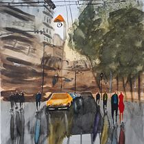 Meu projeto do curso: Paisagens urbanas em aquarela. Un projet de Beaux Arts, Aquarelle et Illustration architecturale de alecsandergm - 03.06.2021