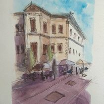 My project in Architectural Sketching with Watercolor and Ink course. Sketching, Drawing, Watercolor Painting, Architectural Illustration, Sketchbook & Ink Illustration project by Georgia Petr - 06.11.2021