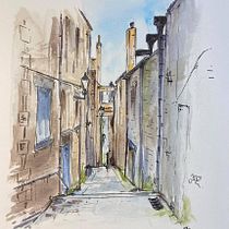 My project in Architectural Sketching with Watercolor and Ink course. Sketching, Drawing, Watercolor Painting, Architectural Illustration, Sketchbook & Ink Illustration project by Sam Cooper - 06.09.2021