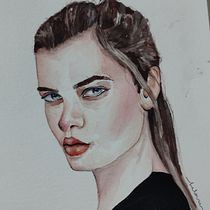 Meu projeto do curso: Retrato em aquarela a partir de uma fotografia. Traditional illustration, Watercolor Painting, and Portrait Drawing project by Heloise Diene - 06.14.2021