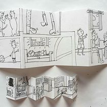 La Siesta, Concertina Book. Traditional illustration, Editorial Design, Bookbinding, Children's Illustration, and Narrative project by Shaun Levin - 06.14.2021