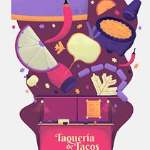 TAQUERÍA, Ilustración vectorial. Traditional illustration, Graphic Design, Vector Illustration, and Digital Illustration project by mr_rutiee_1 - 06.10.2021