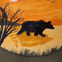 The Parable of a Grizzly Bear. Traditional illustration, Painting, Drawing, Watercolor Painting, Ink Illustration, and Naturalistic Illustration project by Victoria (Vikki) Marie - 06.10.2021